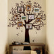 Narrow Family Tree Wall Decal, Chestnut Brown, 70"x90"