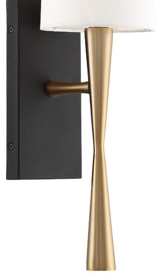 Trenton 1 Light Aged Brass and Black Wall Mount