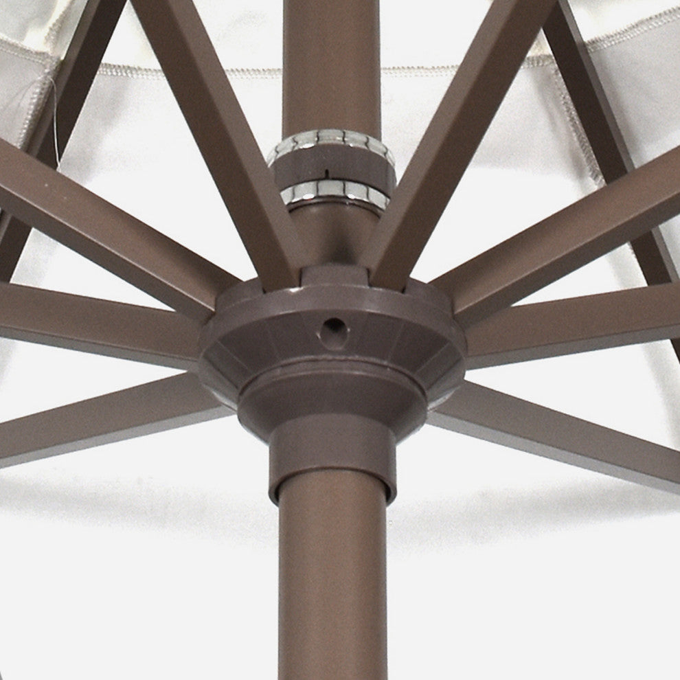 9' Aluminum Umbrella Auto Tilt Bronze, Air Blue