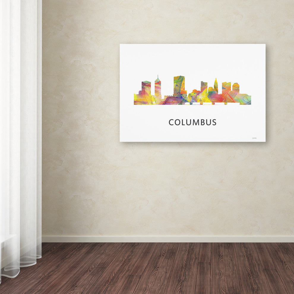 'Columbus Ohio Skyline Wb-1' Canvas Art, 19x12