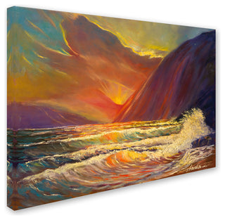 'Hawaiian Coastal Sunset' Canvas Art, 47x35