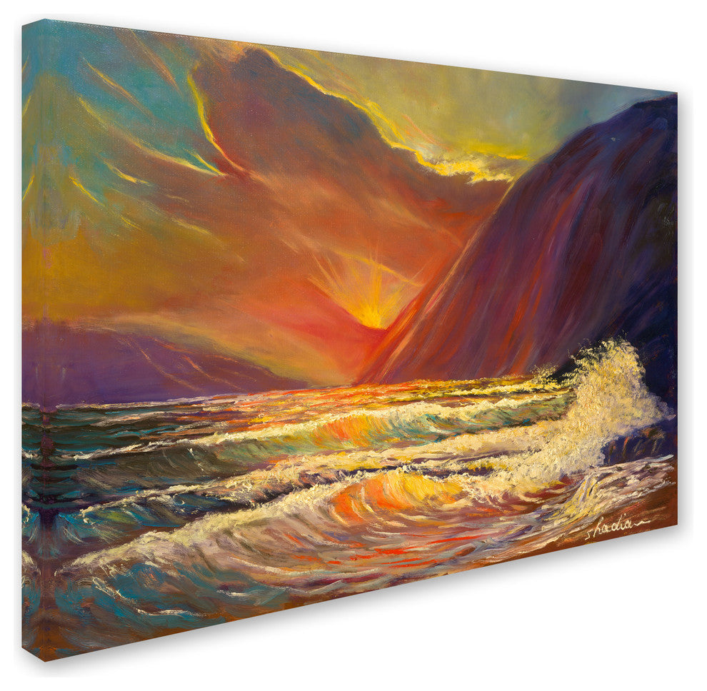 'Hawaiian Coastal Sunset' Canvas Art, 47x35