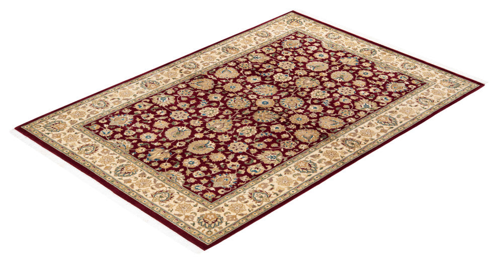 Mogul, One-of-a-Kind Hand-Knotted Area Rug Red, 4'1"x6'1"