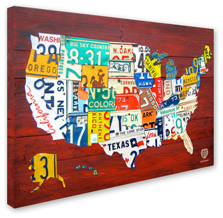 "License Plate Map USA" Canvas Art by Design Turnpike