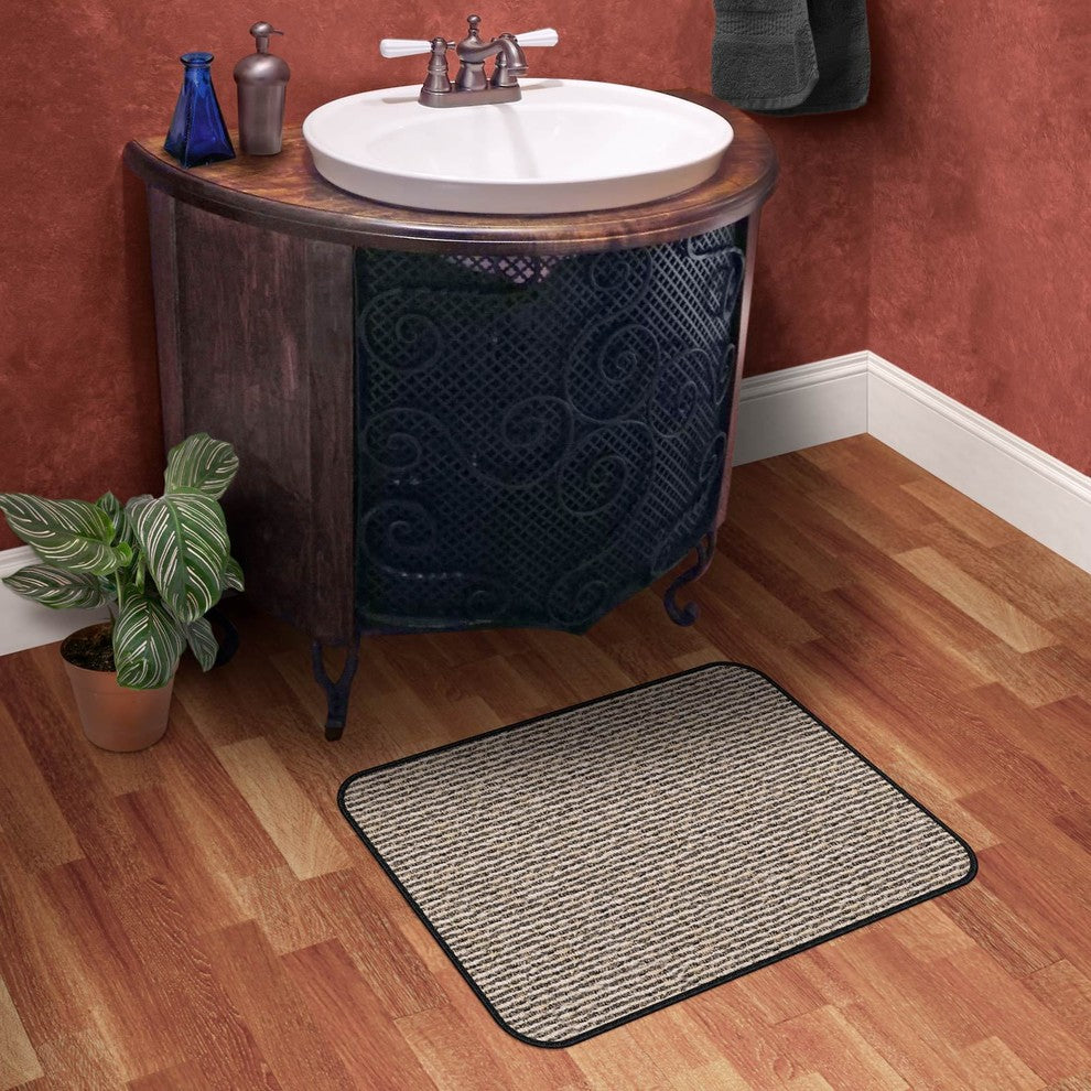 Skid-Resistant Area Rug Black Ripple, 8'x12'