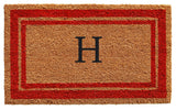 Red Border 18"x30" Monogram Doormat, Letter H