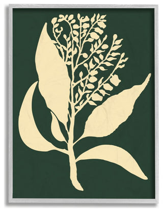 Plant Silhouette Green Yellow Design, 11"x14"