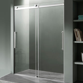 ANZZI Stellar 76" H Frameless Sliding Shower Door, Chrome, 60" W
