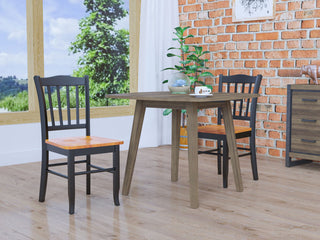 Shaker Dining Chairs, Set of 2, Black and Oak