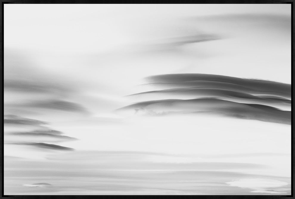 45x30 Lenticular Clouds XIV, Framed Artwork, Black