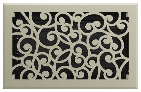 Wonderland Floor Register, Satin Nickel, 6x10