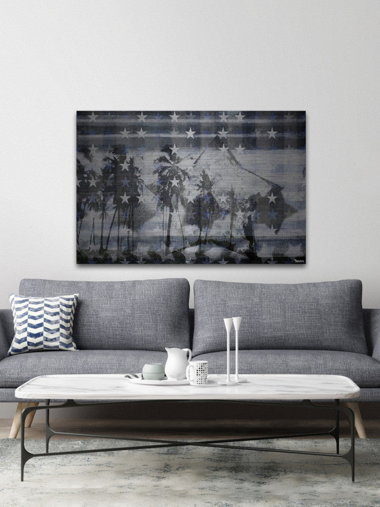 "Many White Stars" Print on Brushed Aluminum, 60"x40"