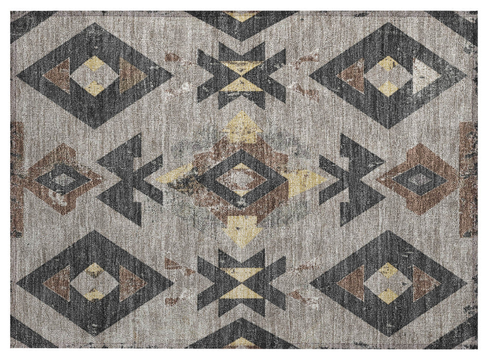 Machine Washable Indoor/Outdoor Chantille ACN1882 Taupe 1'8" x 2'6" Rug