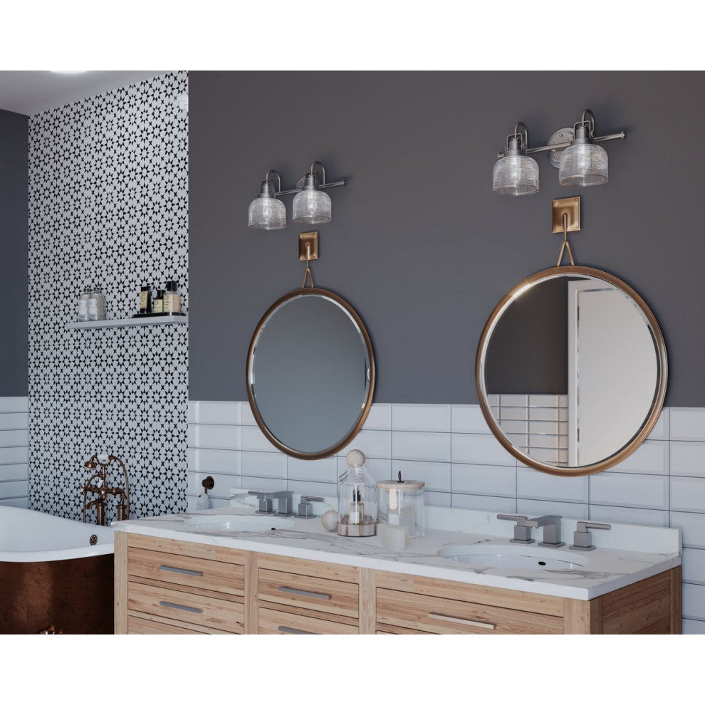 Archie Collection 2-Light Bath Light, Antique Nickel