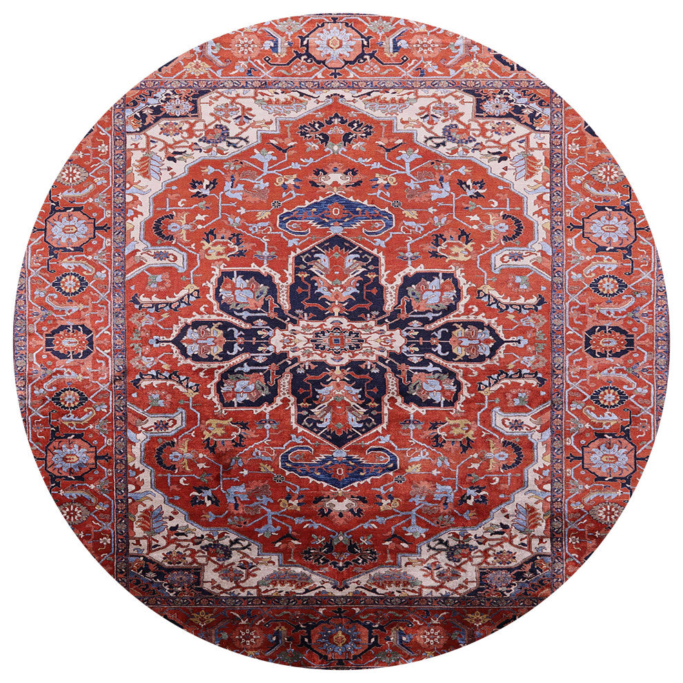Ahgly Company Indoor Round Mid-Century Modern Area Rugs, 4' Round