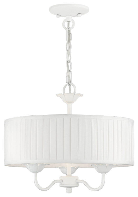 Livex Lighting 3 Light White Pendant Chandelier