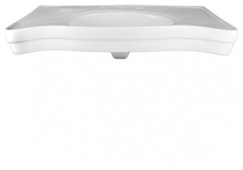 Console Sink Belle Epoque White with Spindle Legs and Widespread Faucet Holes