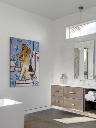 "Fox Wire Terrier" Painting Print on Wrapped Canvas, 30"x45"