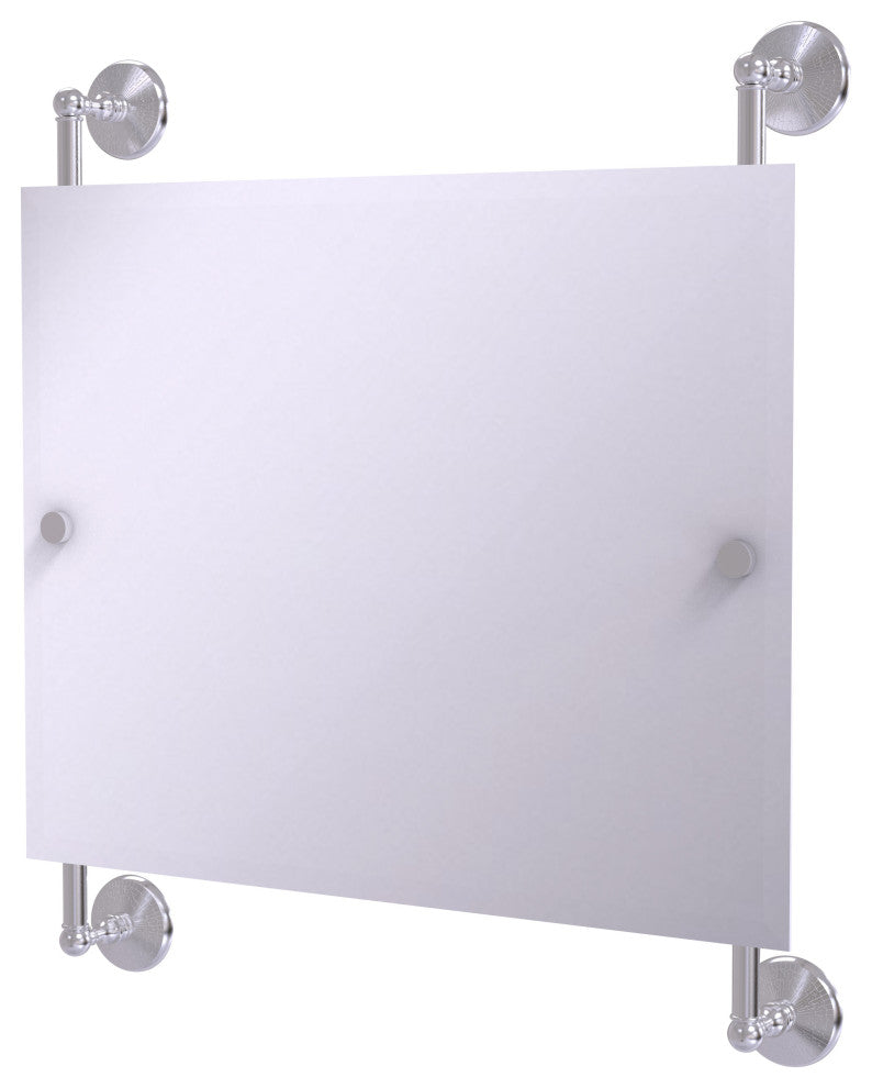 Monte Carlo Landscape Frameless Rail Mounted Mirror, Satin Chrome