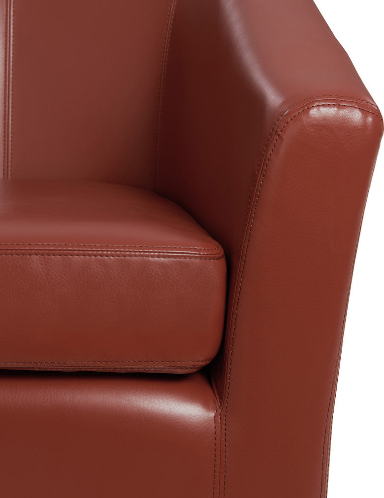 Hayden Swivel Accent Arm Chair, Pumpkin, Bonded Leather