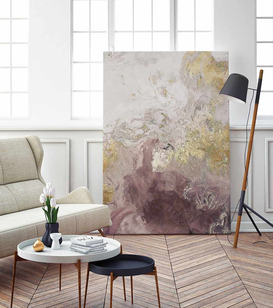 "Ocean Splash II Burgundy Version" Museum Mounted Canvas Print, 16"x20"