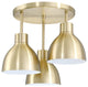 3 Light Close To Ceiling Light Fixture, Bronze Finish, Modern Semi Flush Mount