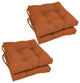 16" Solid Twill Square Tufted Chair Cushions, Set of 4, Spice