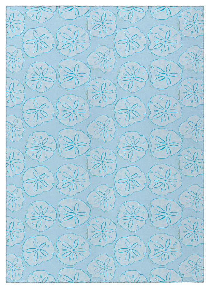 Indoor/Outdoor Seabreeze SZ10 Sky Machine Washable 10' x 14' Rug