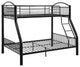 Cayelynn Twin-Over-Full Bunk Bed, Black