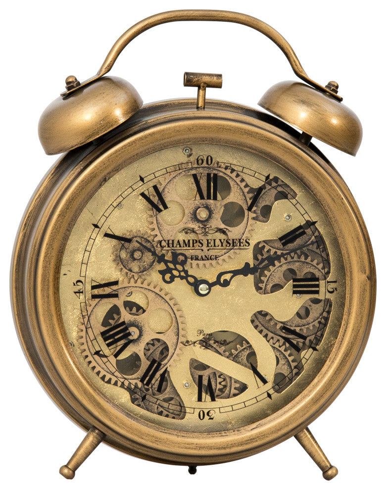 Brass Gears Table Top Clock