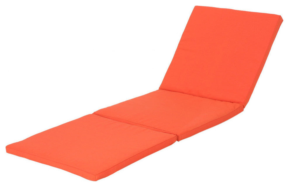 GDF Studio Laraine Outdoor Water Resistant Chaise Lounge Cushion, Orange, Single