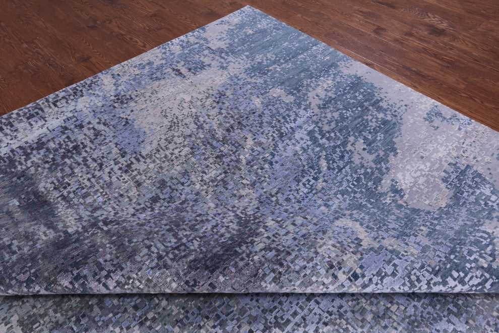 Wool and Silk Abstract Handmade Rug 12' 0" X 14' 11" Q11607