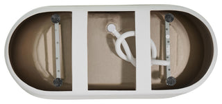 OWEN 59" Soaking Bathtub, Glossy White With Brushed Nickel Trim