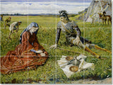 Walter Crane Men Women Painting Ceramic Tile Mural #46, 32"x24"