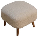 Boucle Cream Square Footstool