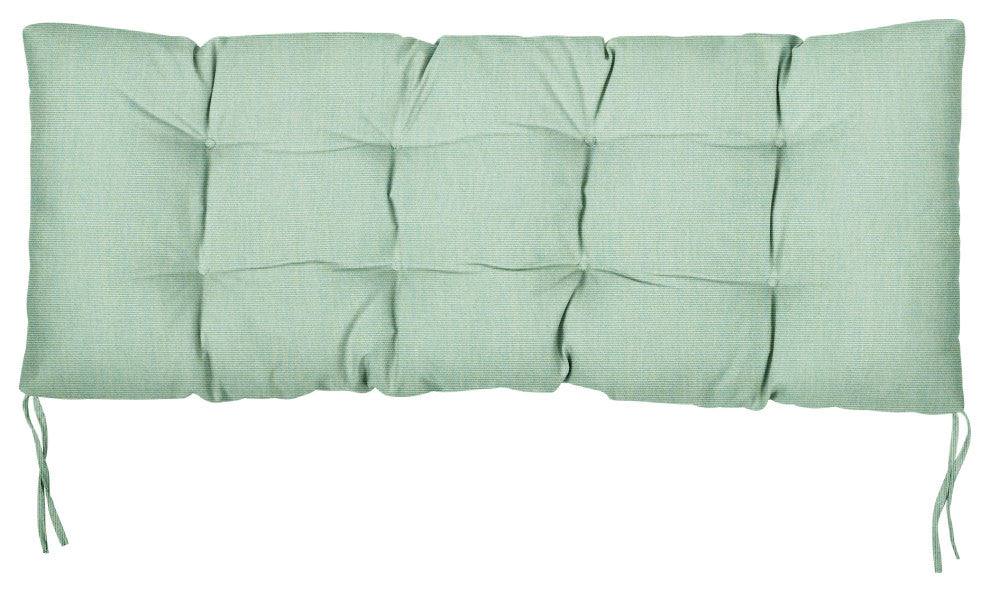 Sunbrella Canvas Indoor/Outdoor Tufted Bench Cushion, Spa, 48x19x3"
