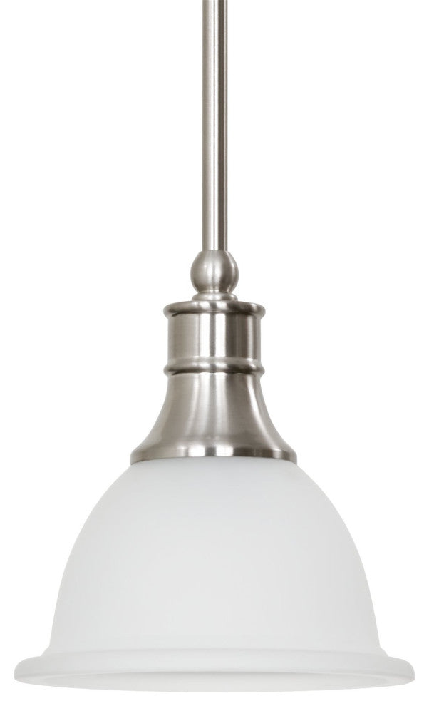 Kira Home Ellie 8" Adjustable Pendant Light, Frosted Glass Shade, Brushed Nickel