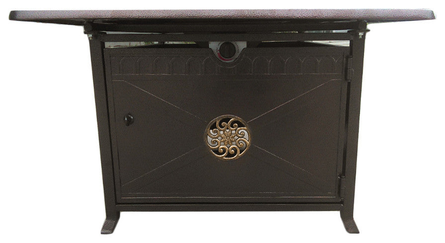 AZ Patio Heaters Scroll Design 50" Rectangular LP Fire Pit Table