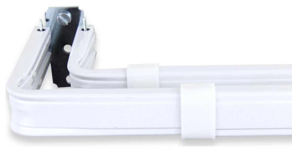 Lockseam Double Curtain Rod 28-48", White