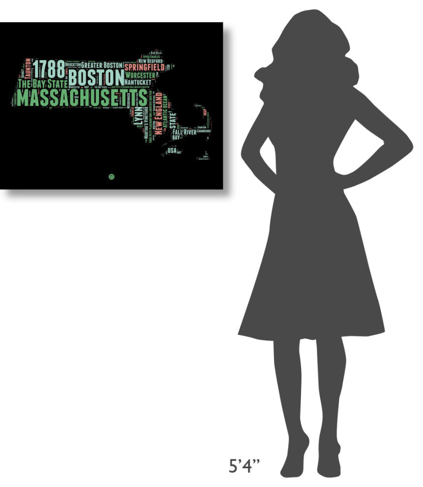 "Massachusetts Word Cloud 1" Fine Art Print
