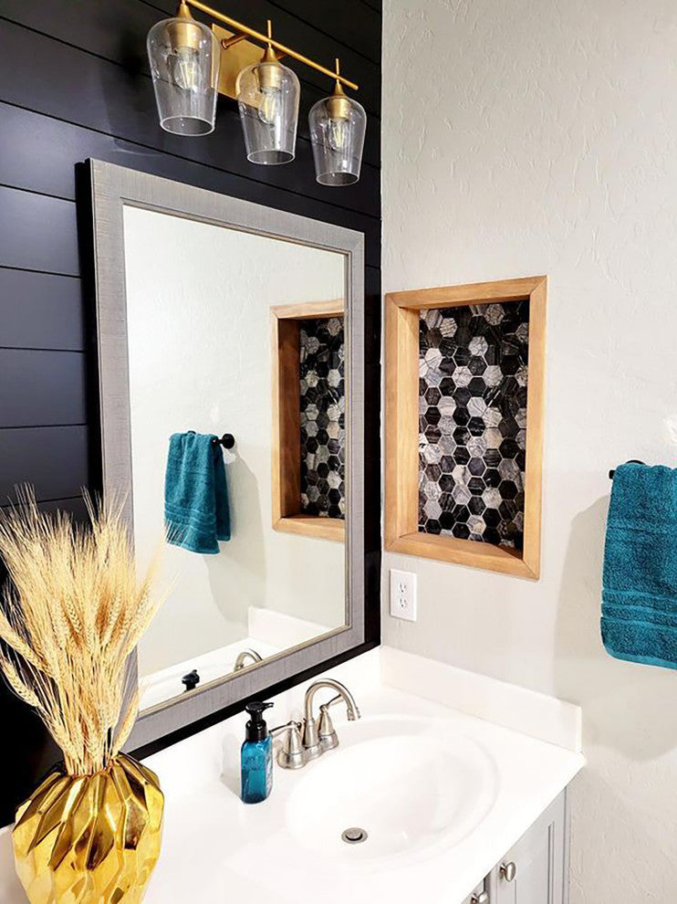 Huntington Framed Wall Mirror, Driftwood, 28"x36"