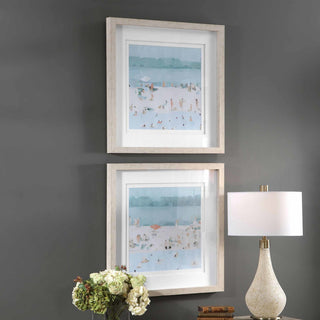 Uttermost 33695 Sea Framed Beaches Prints on Paper - Set of 2 - Light Beach