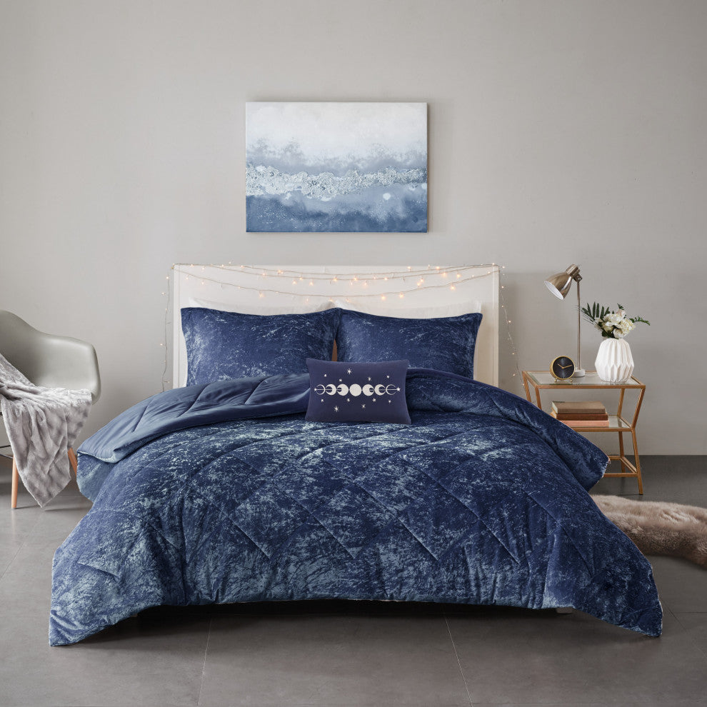 Intelligent Design Felicia Crushed Velvet 4-Piece Comforter Set