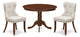 A Dining Set Of Two Parson Chairs, 42"Antique Wooden Table, Mahogany
