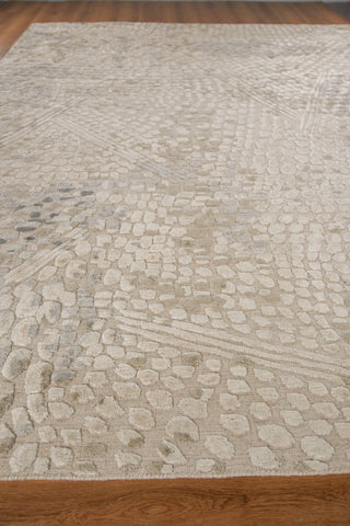 Overture Handmade Hand Loomed Wool and Bamboo Silk Beige Area Rug