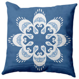 Ikat Mandala Decorative Throw Pillow, Mid Blue, 20x20"