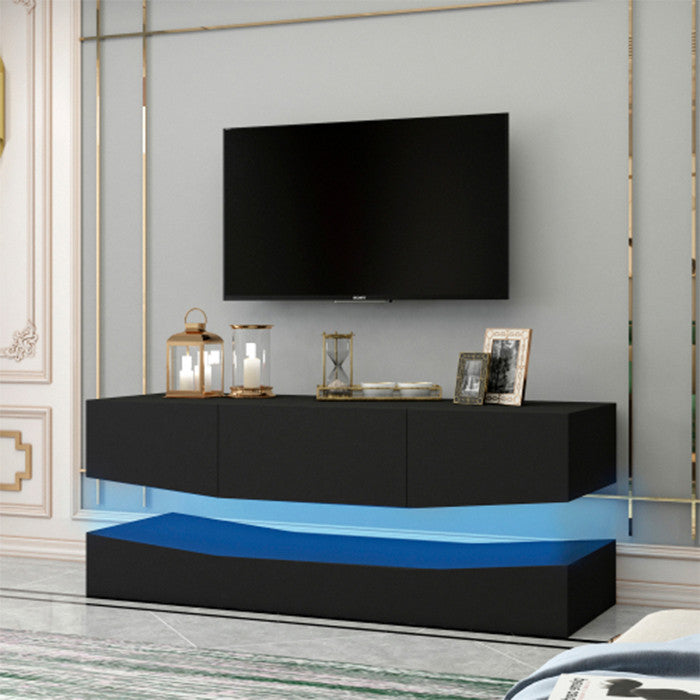 Three drawers MDF WALL-MOUNTED TV Cabinet with black finish
