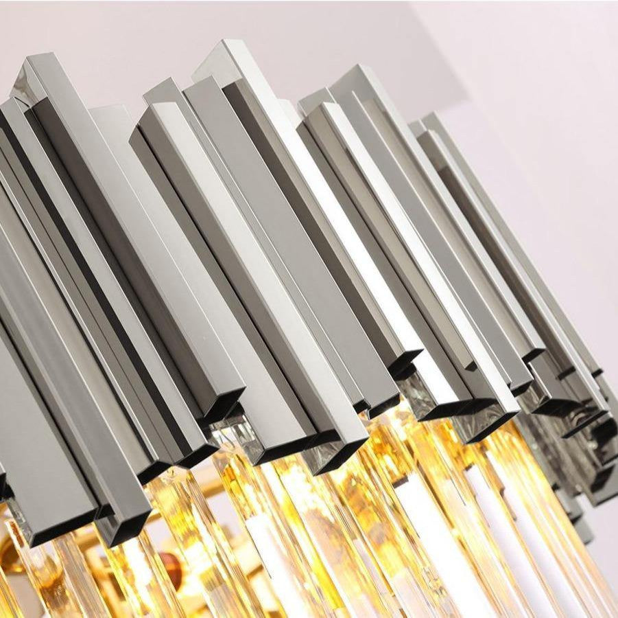 Gio Crystal Chandelier, Polished Chrome, Diameter 40"