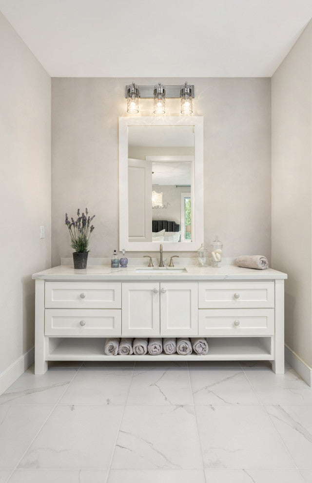 Zlite 3035-3V-BN 3-Light Vanity, Clear