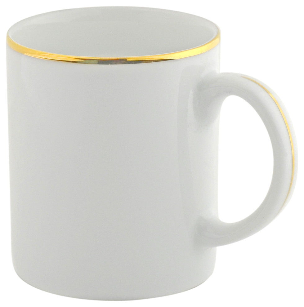 C-Handle Mugs, Set of 6, Gold